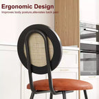 Sedie da pranzo imbottite con schienale in canna Set da 2/4, Sedie da cucina moderne con gambe in metallo, Sedile ergonomico morbido per sala da pranzo