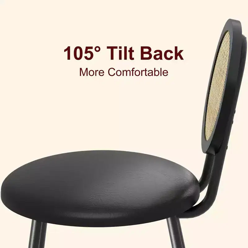 Sedie da pranzo imbottite con schienale in canna Set da 2/4, Sedie da cucina moderne con gambe in metallo, Sedile ergonomico morbido per sala da pranzo