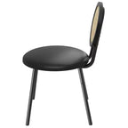 Sedie da pranzo imbottite con schienale in canna Set da 2/4, Sedie da cucina moderne con gambe in metallo, Sedile ergonomico morbido per sala da pranzo
