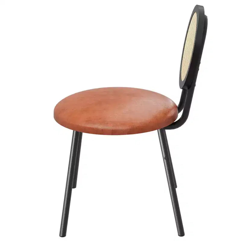Sedie da pranzo imbottite con schienale in canna Set da 2/4, Sedie da cucina moderne con gambe in metallo, Sedile ergonomico morbido per sala da pranzo