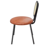 Sedie da pranzo imbottite con schienale in canna Set da 2/4, Sedie da cucina moderne con gambe in metallo, Sedile ergonomico morbido per sala da pranzo