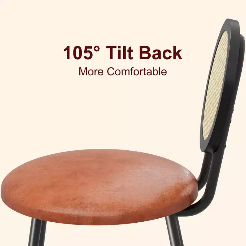 Sedie da pranzo imbottite con schienale in canna Set da 2/4, Sedie da cucina moderne con gambe in metallo, Sedile ergonomico morbido per sala da pranzo