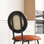 Sedie da pranzo imbottite con schienale in canna Set da 2/4, Sedie da cucina moderne con gambe in metallo, Sedile ergonomico morbido per sala da pranzo