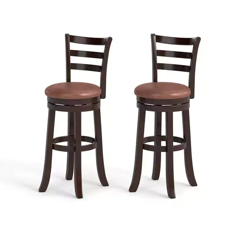 Costway Set di 2/4 Sgabelli da Bar Girevoli con Schienale, Altezza 76 cm, Seduta in Similpelle per Pub