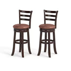 Costway Set di 2/4 Sgabelli da Bar Girevoli con Schienale, Altezza 76 cm, Seduta in Similpelle per Pub