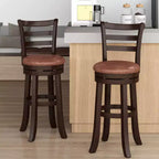 Costway Set di 2/4 Sgabelli da Bar Girevoli con Schienale, Altezza 76 cm, Seduta in Similpelle per Pub