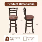Costway Set di 2/4 Sgabelli da Bar Girevoli con Schienale, Altezza 76 cm, Seduta in Similpelle per Pub