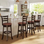 Costway Set di 2/4 Sgabelli da Bar Girevoli con Schienale, Altezza 76 cm, Seduta in Similpelle per Pub