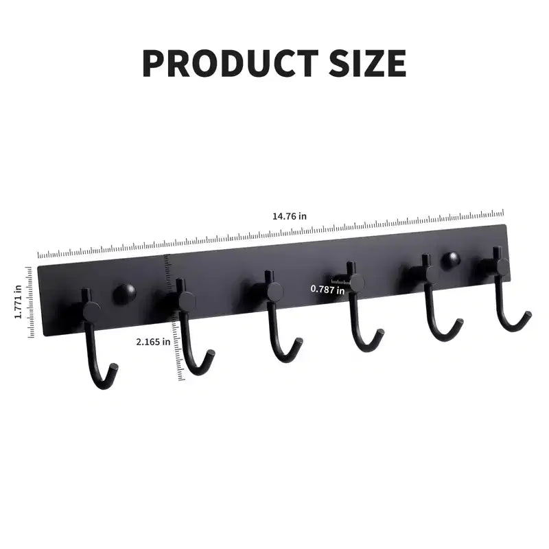 Portachiavi da Parete, Porta Chiavi a 6 Ganci in Acciaio Inox con Montaggio Adesivo Senza Foratura, Organizer Dorato per Chiavi, Cappotti, Asciugamani, Cappelli