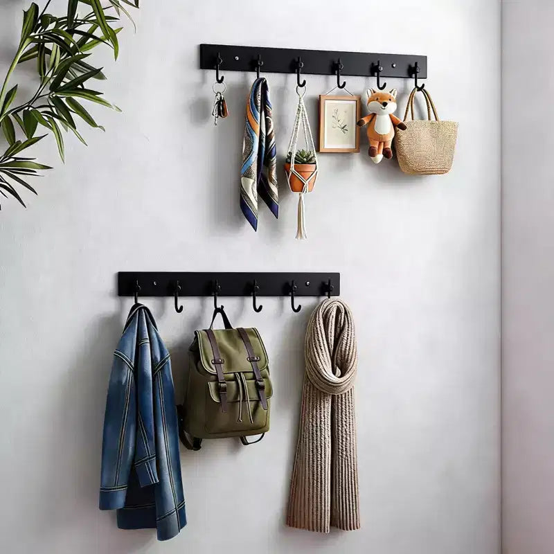 Portachiavi da Parete, Porta Chiavi a 6 Ganci in Acciaio Inox con Montaggio Adesivo Senza Foratura, Organizer Dorato per Chiavi, Cappotti, Asciugamani, Cappelli