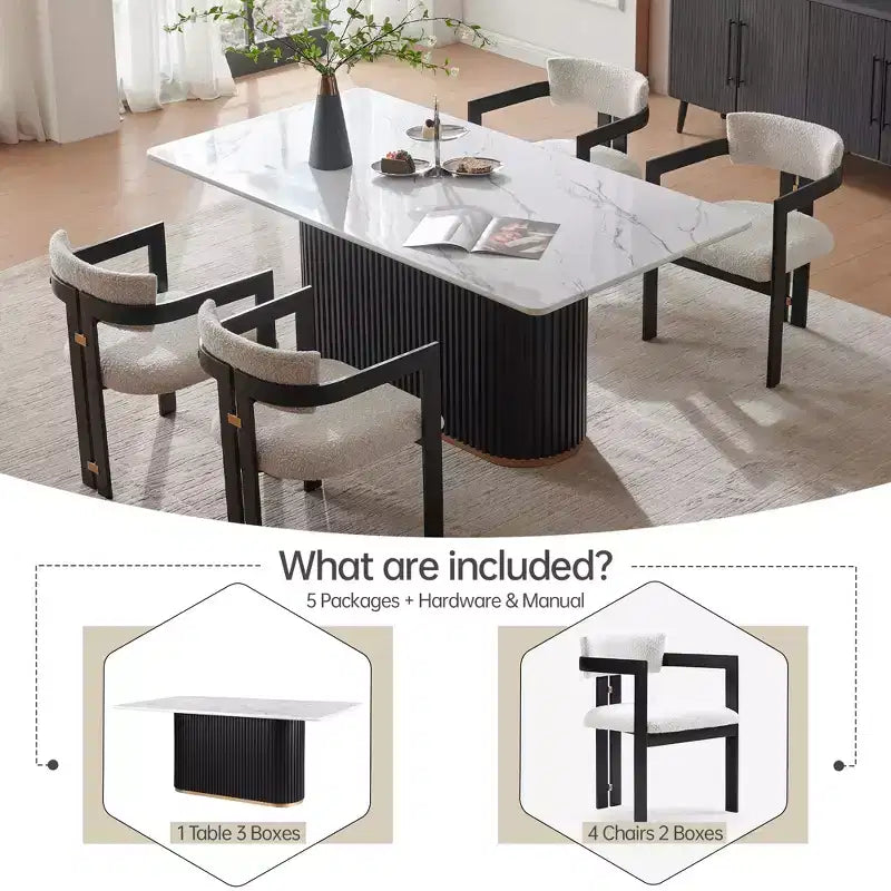 Tavolino da caffè in finto marmo beige - Piano in pietra sinterizzata da 33" e base in legno massello, tavolino rotondo moderno per soggiorno - Morden Fort