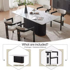 Tavolino da caffè in finto marmo beige - Piano in pietra sinterizzata da 33" e base in legno massello, tavolino rotondo moderno per soggiorno - Morden Fort