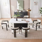 Tavolino da caffè in finto marmo beige - Piano in pietra sinterizzata da 33" e base in legno massello, tavolino rotondo moderno per soggiorno - Morden Fort