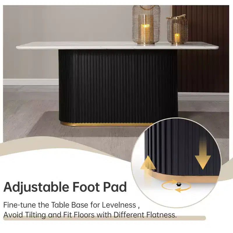 Tavolino da caffè in finto marmo beige - Piano in pietra sinterizzata da 33" e base in legno massello, tavolino rotondo moderno per soggiorno - Morden Fort
