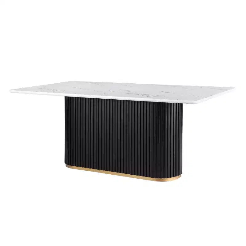 Tavolino da caffè in finto marmo beige - Piano in pietra sinterizzata da 33" e base in legno massello, tavolino rotondo moderno per soggiorno - Morden Fort