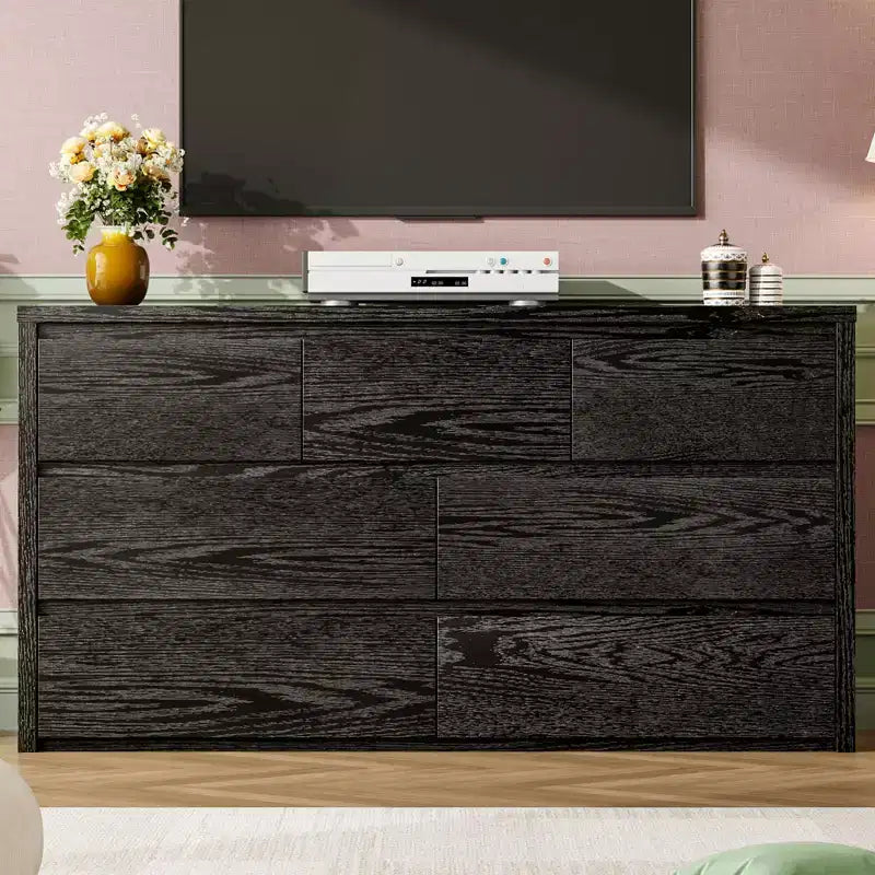 Cassettiera larga moderna a 6 cassetti - Comò senza maniglie per camera da letto, corridoio e soggiorno