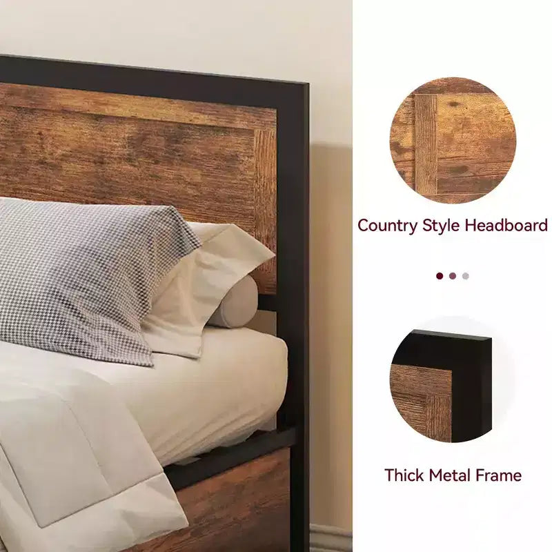 Dyonery Letto Matrimoniale con Contenitore e 4 Cassetti, Testiera e Pediera in Legno, Doghe in Acciaio Resistenti, Silenzioso, Nessuna Rete a Molle Necessaria e Facile da Montare