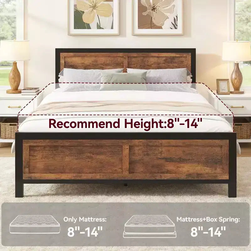 Dyonery Letto Matrimoniale con Contenitore e 4 Cassetti, Testiera e Pediera in Legno, Doghe in Acciaio Resistenti, Silenzioso, Nessuna Rete a Molle Necessaria e Facile da Montare
