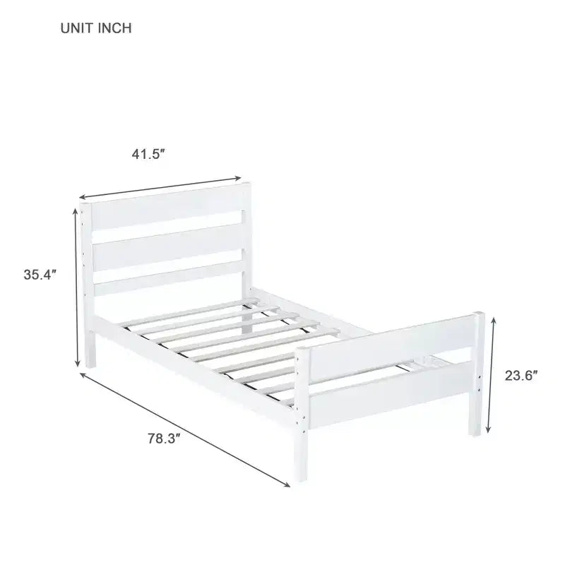 MAYEERTY Struttura Letto Singolo Imbottita in Ecopelle con Supporto Lombare, Nessuna Rete a Molle Necessaria