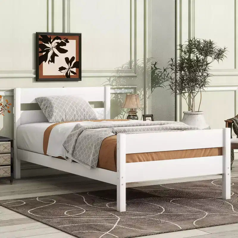 MAYEERTY Struttura Letto Singolo Imbottita in Ecopelle con Supporto Lombare, Nessuna Rete a Molle Necessaria