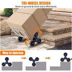 Carrello manuale per salire le scale in alluminio da 650 libbre, manico telescopico doppio, ruote triangolari, carrello portatile per traslochi, ufficio e viaggi