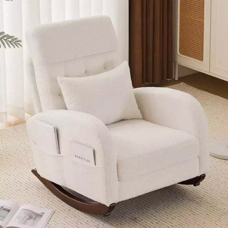 Karl Home Upholstered Beige Rocking Chair