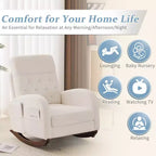 Sedia a dondolo imbottita Karl Home, beige