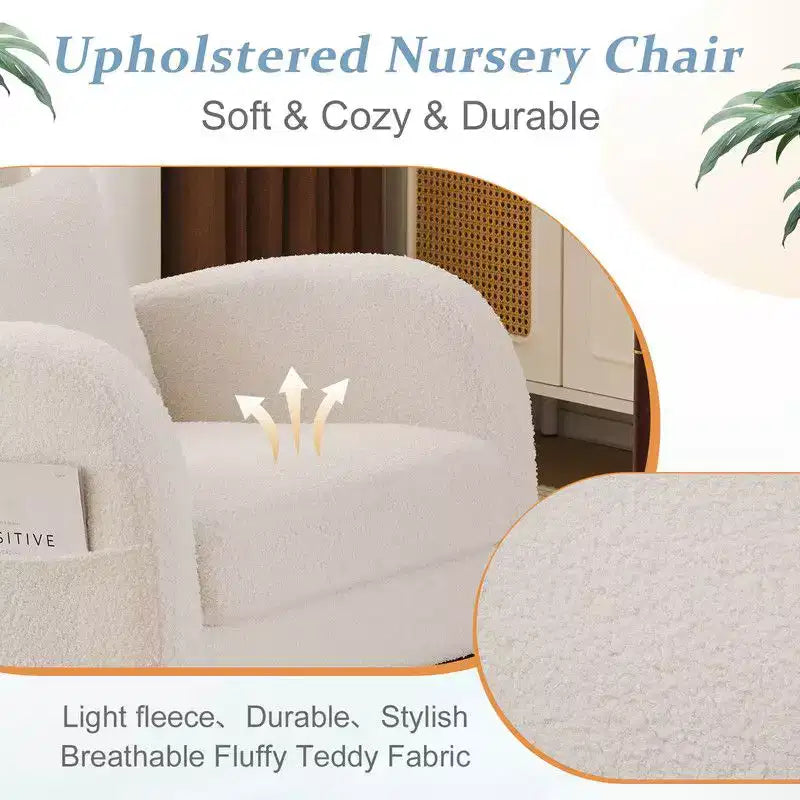 Sedia a dondolo imbottita Karl Home, beige