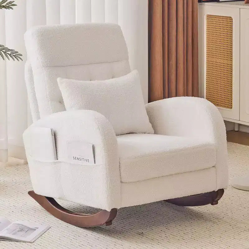 Sedia a dondolo imbottita Karl Home, beige