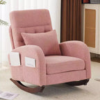 Poltrona a dondolo imbottita Karl Home, rosa