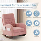 Poltrona a dondolo imbottita Karl Home, rosa