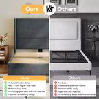 Dyonery Letto Imbottito con Testiera a Orecchie Misura Queen - Alto 141 cm, con Solide Doghe in Legno, Nessun Boxspring Necessario, Base Senza Rumore