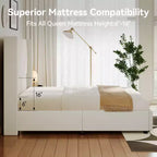 Dyonery Letto Imbottito con Testiera a Orecchie Misura Queen - Alto 141 cm, con Solide Doghe in Legno, Nessun Boxspring Necessario, Base Senza Rumore