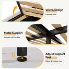 Dyonery Letto Imbottito con Testiera a Orecchie Misura Queen - Alto 141 cm, con Solide Doghe in Legno, Nessun Boxspring Necessario, Base Senza Rumore