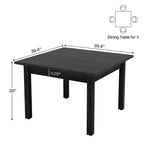 MAYEERTY Tavolo da pranzo rustico marrone da 39,4 pollici quadrati, piano in rovere spaccato, gambe in legno massello, tavolo multiuso