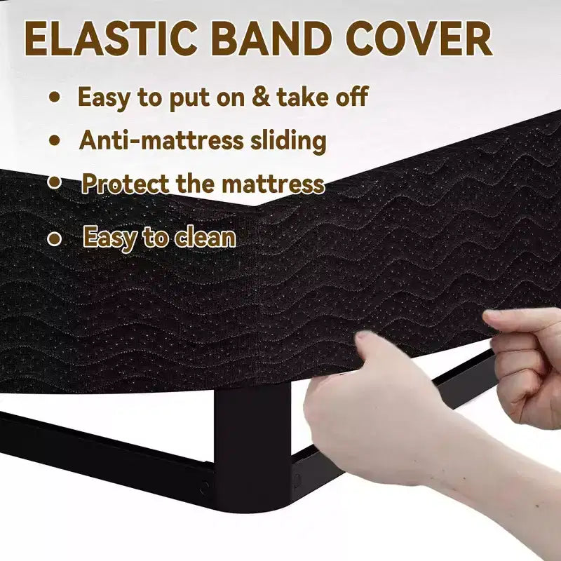 Dyonery Base Letto Matrimoniale Queen Size con Rete, Struttura per Materasso in Acciaio Pesante con Rivestimento in Tessuto, Senza Rumore, Facile da Montare