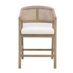Christopher Knight Home Mirae Sgabelli da bancone Mid-Century Modern in rattan e legno di gomma, 5 pezzi, con tavolo da bancone a flauto