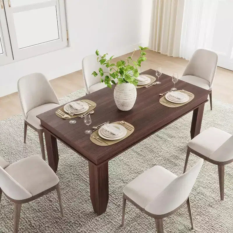 Tavolo da Pranzo per Agriturismo da 4-6 Persone, Tavolo Rettangolare da Cucina da 160 cm con Struttura in Legno Finitura Marrone per Sala da Pranzo