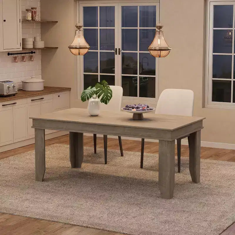 Tavolo da Pranzo per Agriturismo da 4-6 Persone, Tavolo Rettangolare da Cucina da 160 cm con Struttura in Legno Finitura Marrone per Sala da Pranzo