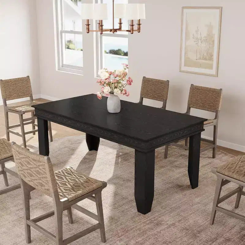 Tavolo da Pranzo per Agriturismo da 4-6 Persone, Tavolo Rettangolare da Cucina da 160 cm con Struttura in Legno Finitura Marrone per Sala da Pranzo