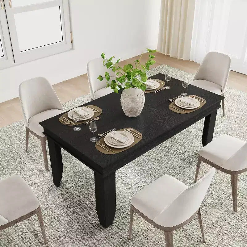 Tavolo da Pranzo per Agriturismo da 4-6 Persone, Tavolo Rettangolare da Cucina da 160 cm con Struttura in Legno Finitura Marrone per Sala da Pranzo