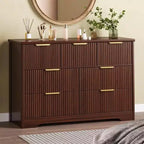 Cassettiera larga 47,24 pollici con 7 cassetti, cassettiera moderna con maniglie in metallo, organizer in legno per camera da letto, soggiorno, corridoio
