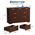 Cassettiera larga 47,24 pollici con 7 cassetti, cassettiera moderna con maniglie in metallo, organizer in legno per camera da letto, soggiorno, corridoio