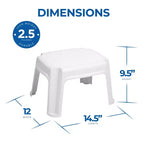 Sgabello a un gradino Gracious Living, Sgabello piccolo, 24 cm, Bianco