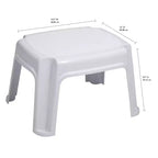 Sgabello a un gradino Gracious Living, Sgabello piccolo, 24 cm, Bianco