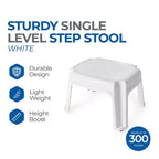 Sgabello a un gradino Gracious Living, Sgabello piccolo, 24 cm, Bianco