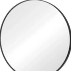 HomeRoots Specchio da bagno con cornice rotonda in metallo nero 30