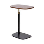 Kate and Laurel Adamas Adjustable C-Table, Walnut Brown and Black, 22x16x28