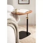 Tavolino regolabile a C Kate and Laurel Adamas, Noce marrone e Nero, 22x16x28