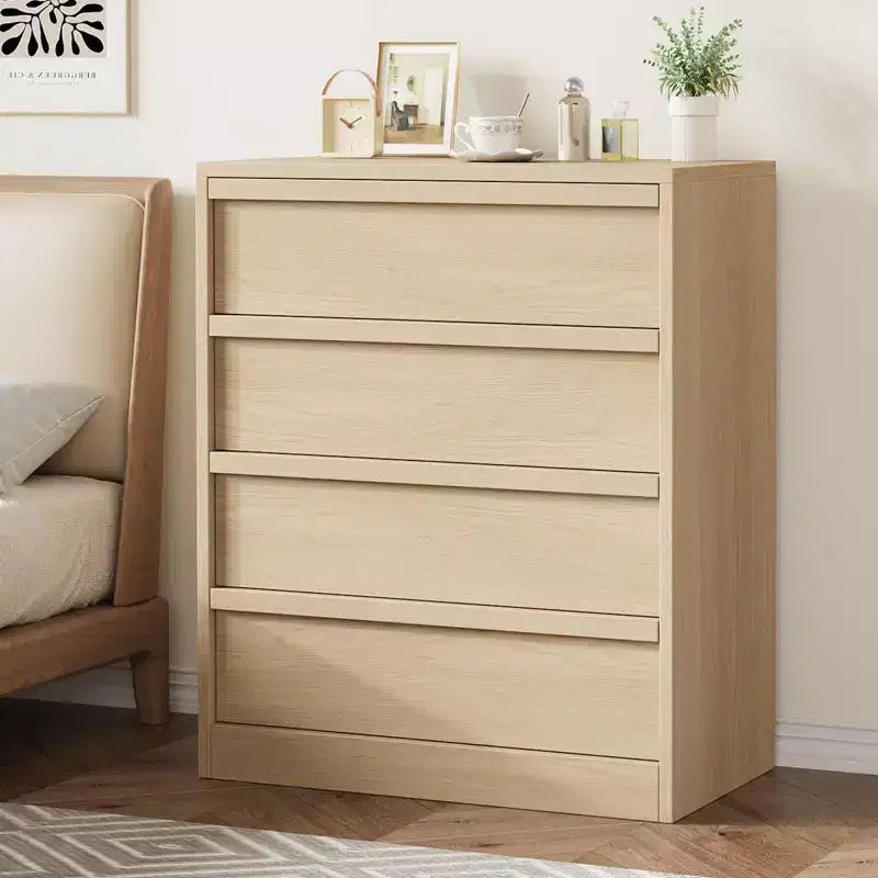 Cassettiera in legno a 4 cassetti con maniglie in noce, soluzione elegante per l'organizzazione della casa, 1094718 cm